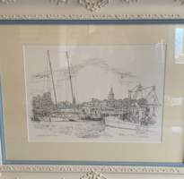 martin barry city dock lithograph